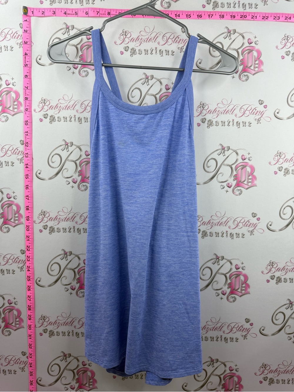 GAP tank top crisscross back blue Light Periwinkle Blue Tank brushed jersey tech